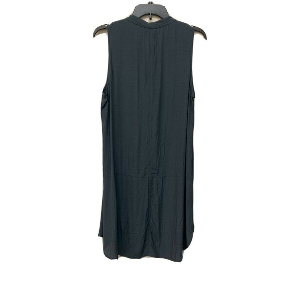 Broadway & Broome Gray Sleeveless Split Neck Tunic Dress - Picture 2 of 4